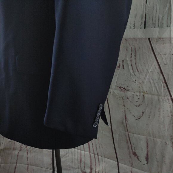 Jos A Bank 1905 The New Tradition Slim Fit 46R Wool Blue 2pc Suit Jacket & Vest - Picture 4 of 15